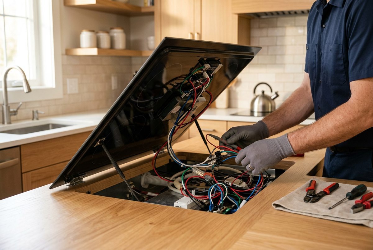 Cooktop Repair technician at work