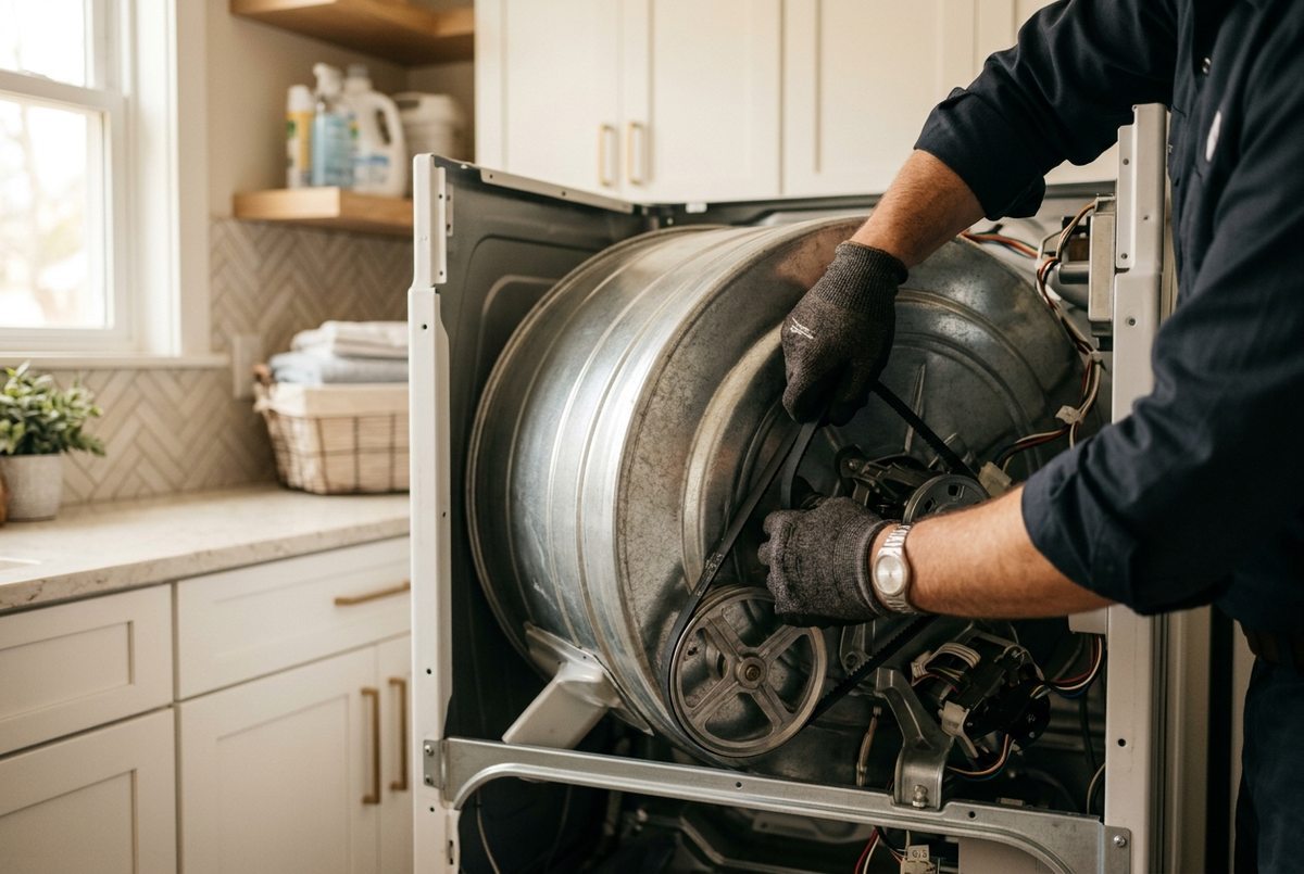 Dryer Repair technician at work
