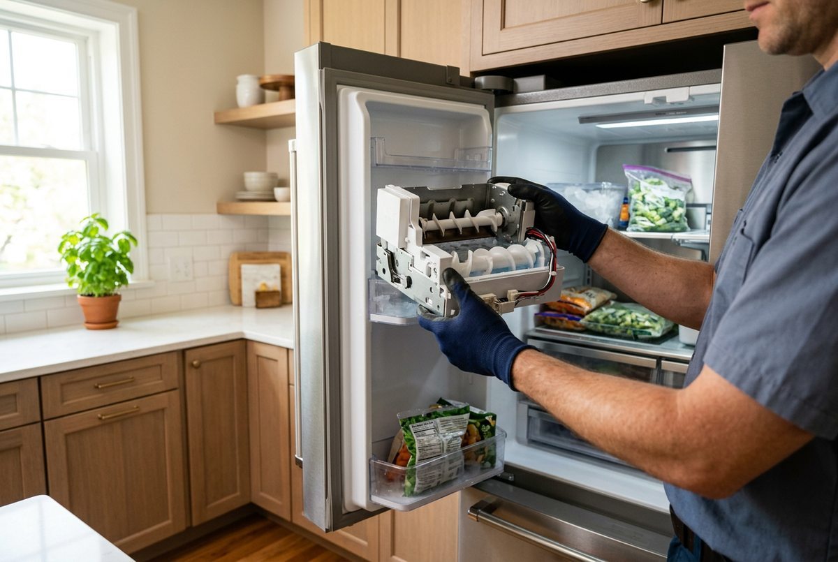 Ice Maker Repair technician at work